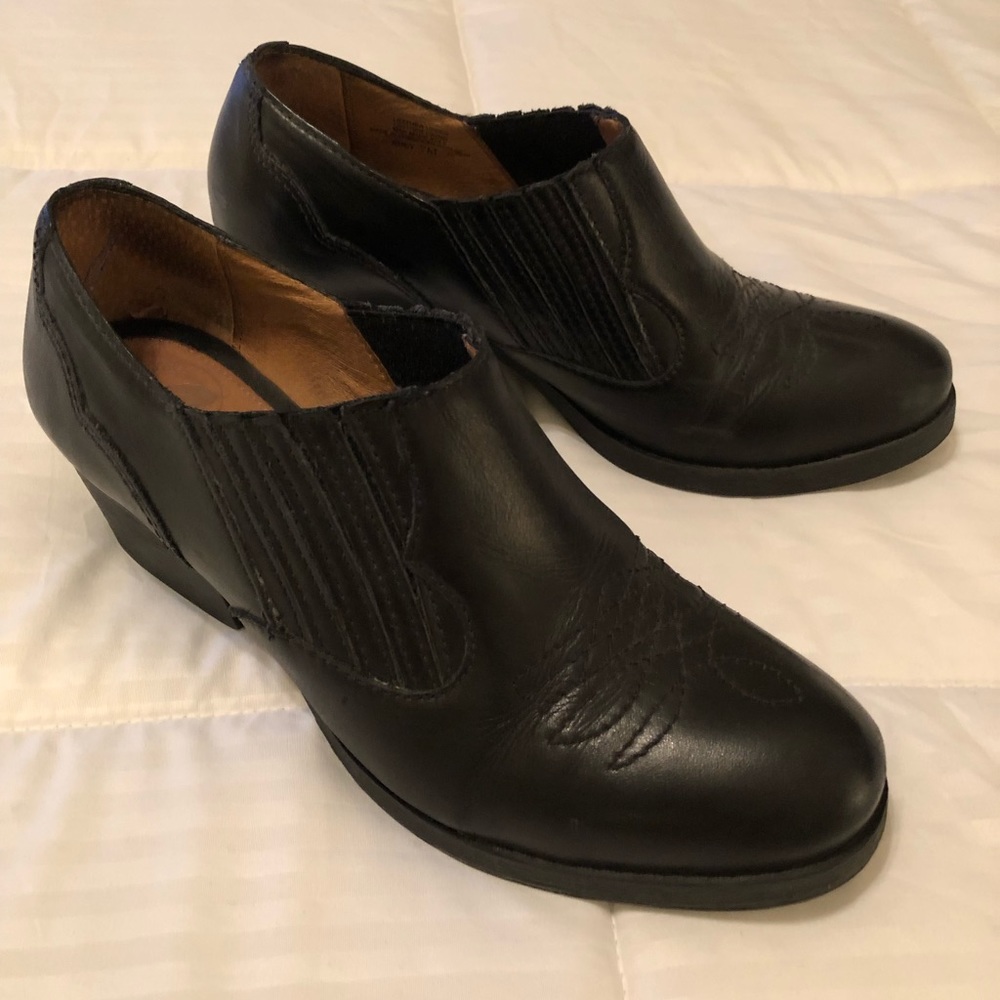Nurture black booties, very comfortable.